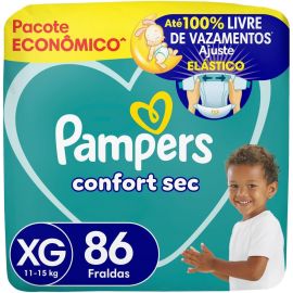 Fralda Pampers Confort Sec Tamanho XG, 86 Unidades