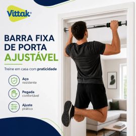 Vittak Barra Fixa para Porta Ajustável de Aço Prateado - [PIX]