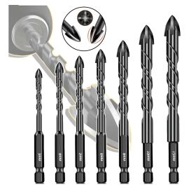 Kit 7 Brocas de Aço Liga Dura Universal Fura Tudo 3mm 4mm 5mm 6mm 8mm 10mm 12mm para Concreto Madeira Ferro Videa Aço