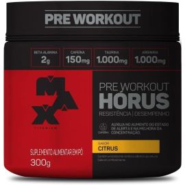 Suplemento Pré-Treino Max Titanium Hórus, Citrus, 300g