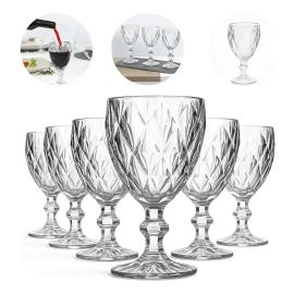 Jogo 6 Taças Diamante Vidro 330ml