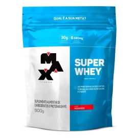 Super Whey Protein Refil 900g Max Titanium Sabor Morango