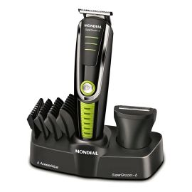 Cortador de Cabelo Mondial Super Groom 6 Bg-04 Melhor Categ Preto/verde