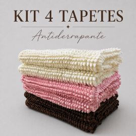 Kit Jogo 4 Tapete Microfibra Antiderrapante 58x38cm