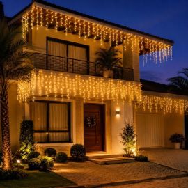 Cascata 400 LEDs 10 Metros Fixo ou 8 Funções 110V/220V para Decoração Interna ou Externa
