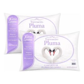 Kit 02 Travesseiro Antialérgico Pluma de Ganso 70cm X 50cm