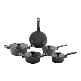 Jogo de Panelas Brinox Cerâmico 5 Pçs Carbon Ceramic Indução Cor Preto - [PIX]