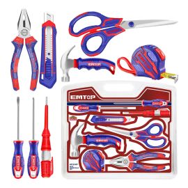 Kit Ferramentas Jogo Chaves e Martelo - 8 Peças Profissional Azul