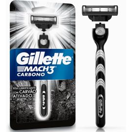 Gillette Mach3 Carbono Aparelho de Barbear com Carvão Ativado 1 Unidade - [RECORRÊNCIA]