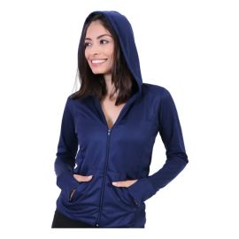 Jaqueta Dry Fitness Feminina Roupa Academia Bolso Capuz Leve