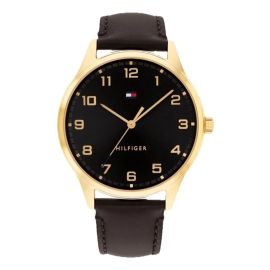 Relógio Tommy Hilfiger Th Essentials Em Couro Pret