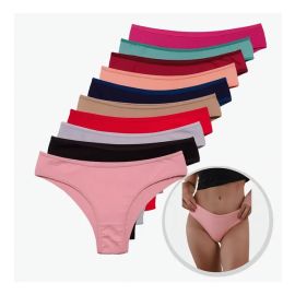 Kit 10 Calcinhas Algodão Tanga Conforto Basica