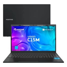 Notebook Positivo Vision C15M Intel Celeron N4500 Windows 11 Home 4GB RAM 128GB eMMC Tela 15" Full HD IPS Antirreflexo - Minitela e Tecla Copilot - Cinza - [PIX]