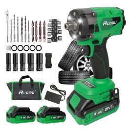 Chave de Impacto Parafusadeira Furadeira Brushless 2 Baterias Sem Fio