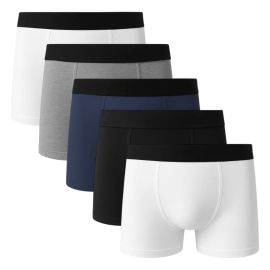 Kit 5 Cuecas Boxer Basic Lisa 100% Algodão Masculina Forro Duplo Costura Tripla