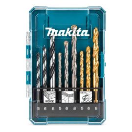 Jogo de Brocas 9 Pçs Makita Madeira Concreto Metal D-71962