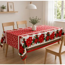 Toalha de Mesa Natalina Oxford Estampada – Decoração de Natal para Cozinha e Sala