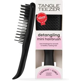 Escova de cabelo desembaraçadora The Mini Ultimate Detangler para todos os tipos de cabelo, ideal para o uso em fios úmidos. Cor: Preta - [PIX]