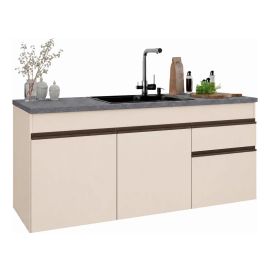 Balcão Cozinha P/pia 150cm Suspens Milano Multimóveis Mp2416 Creme - [PIX]