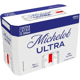 Cerveja Michelob Ultra, Lata 350ml, Pack com 8 unidades